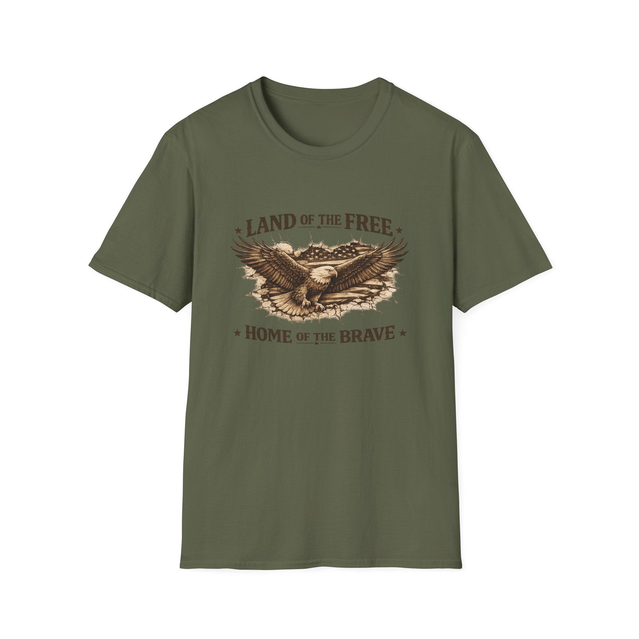 Patriotic Eagle T-Shirt — "Land of the Free, Home of the Brave"