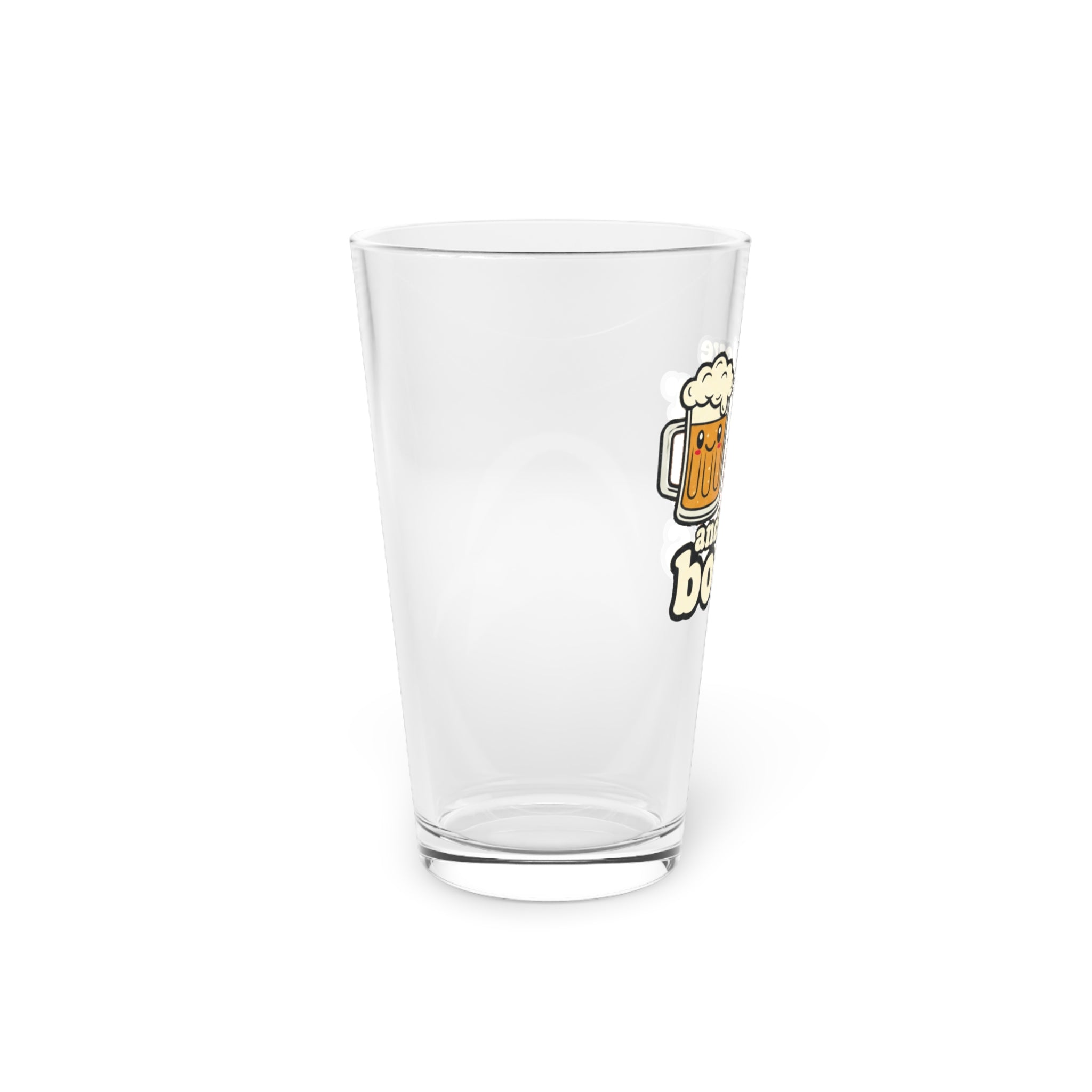 Pint Glass - "I Love Beer and Boobs" Funny 16oz Beer Glass