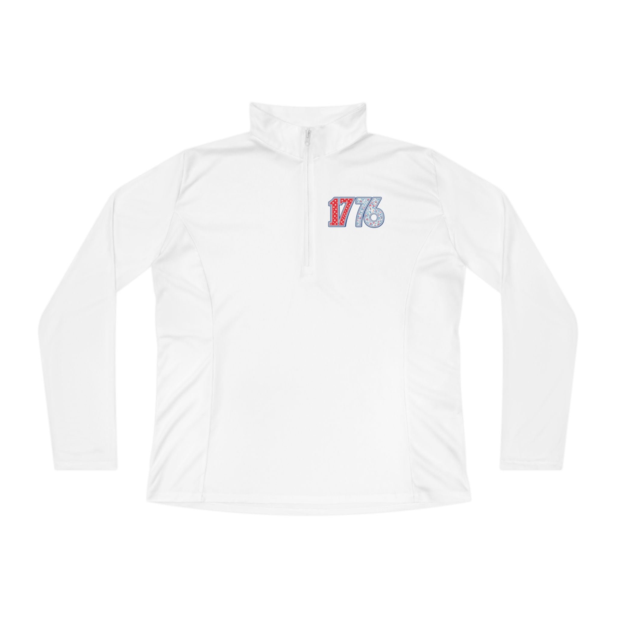 1776 Ladies Quarter-Zip Pullover — Women's Patriotic 4th of July Pullover