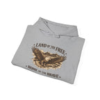 Patriotic Eagle Hoodie - "Land of the Free, Home of the Brave" Vintage American Sweatshirt