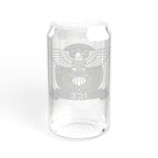 16oz Eagle Crest Sipper Glass with Bamboo Lid & Straw - Patriotic ICE Emblem