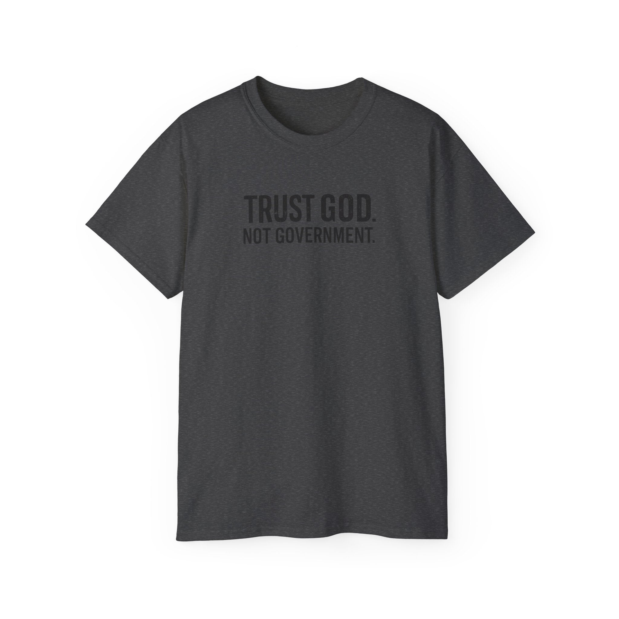 T-Shirt — "Trust God. Not Government." Patriotic American Flag Tee