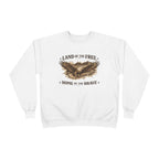 Patriotic Eagle Crewneck Sweatshirt — "Land of the Free, Home of the Brave"