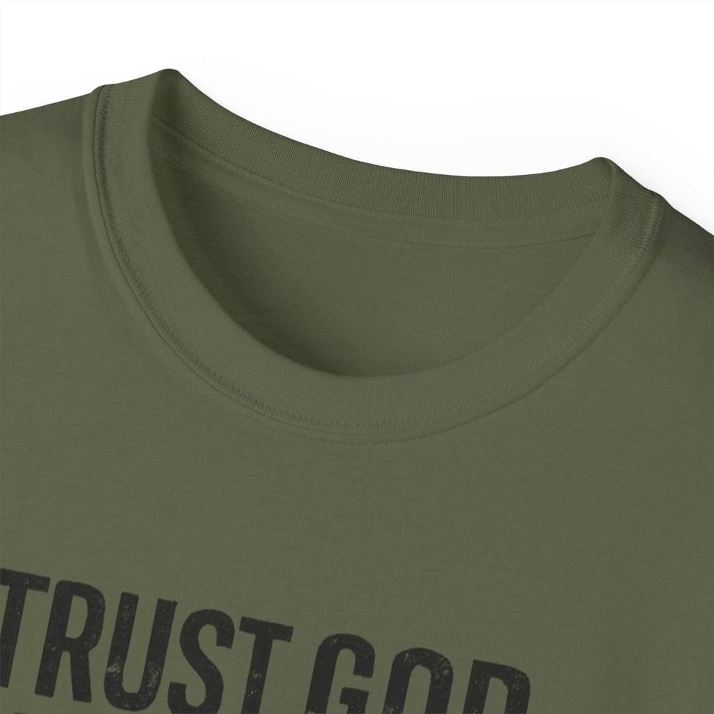 T-Shirt — "Trust God. Not Government." Patriotic American Flag Tee