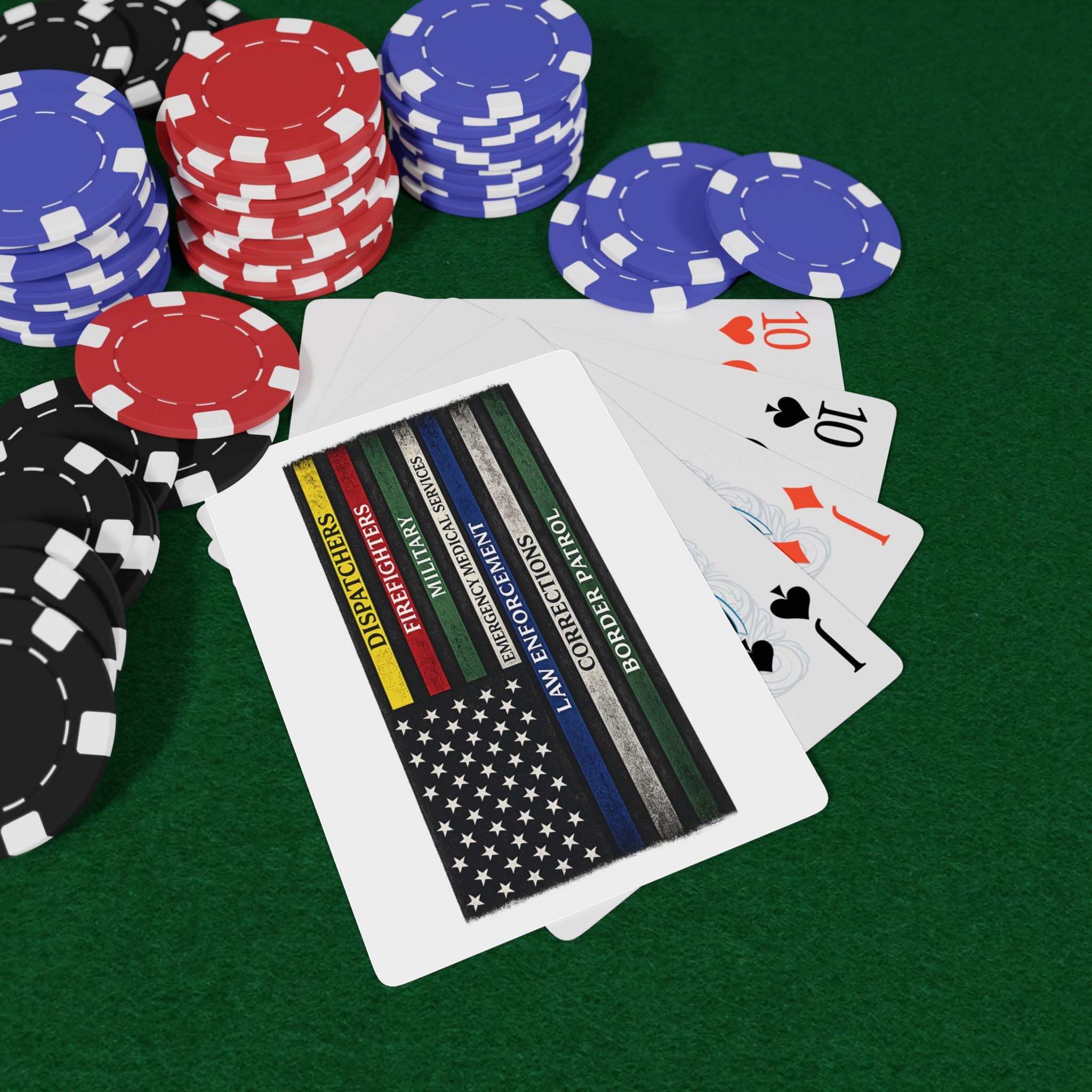 Thin Line Tribute Poker Playing Cards – First Responder Deck (Firefighters, EMT, Police, Border Patrol)