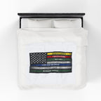 Velveteen Blanket — First Responder Thin Line Flag (Dispatchers, Firefighters, EMS, Police, Border Patrol)