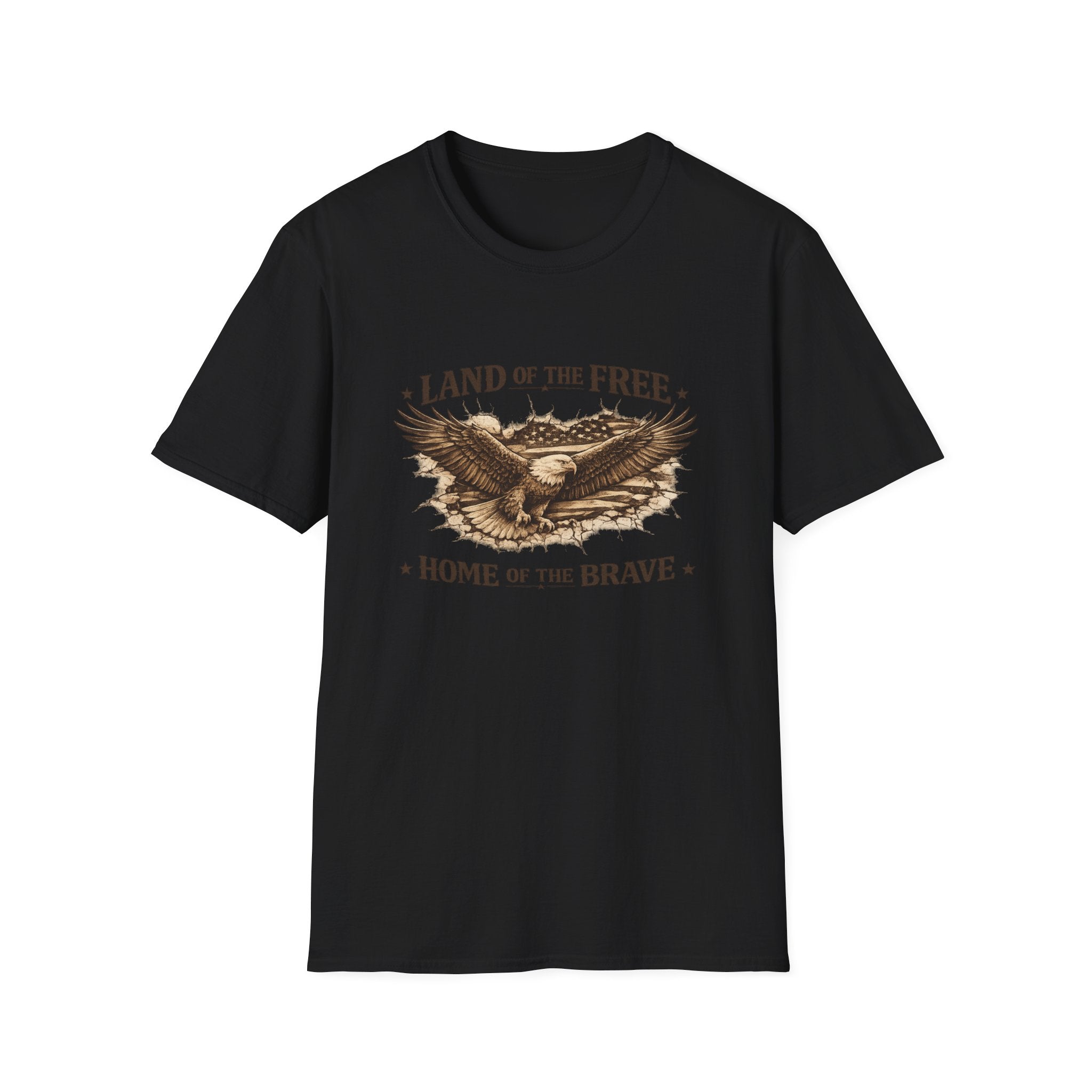 Patriotic Eagle T-Shirt — "Land of the Free, Home of the Brave"