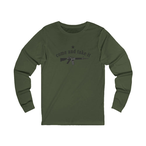 'Come and Take It' AR-15 Long Sleeve Tee — American Flag Back Print