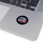 I Support ICE Round Vinyl Sticker — Patriotic American Flag Design