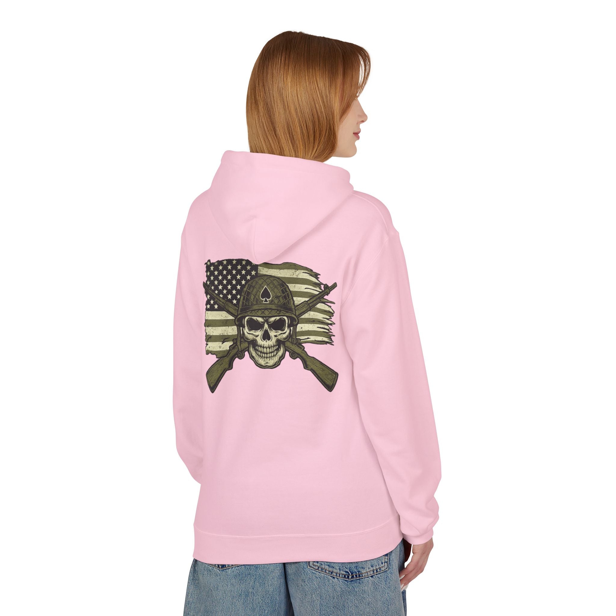 Skull & Cross Rifles American Flag Hoodie — Military Style Tactical Pullover