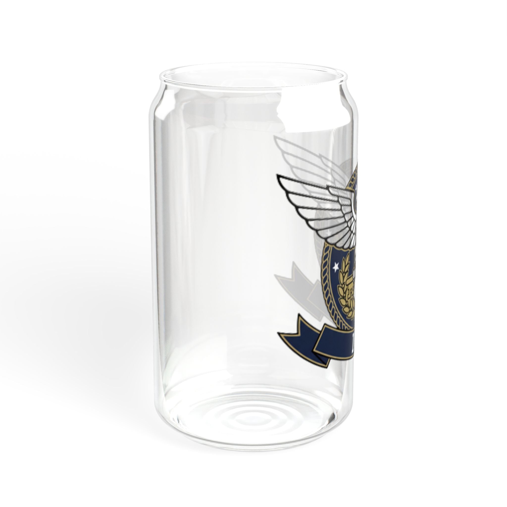 16oz Eagle Crest Sipper Glass with Bamboo Lid & Straw - Patriotic ICE Emblem