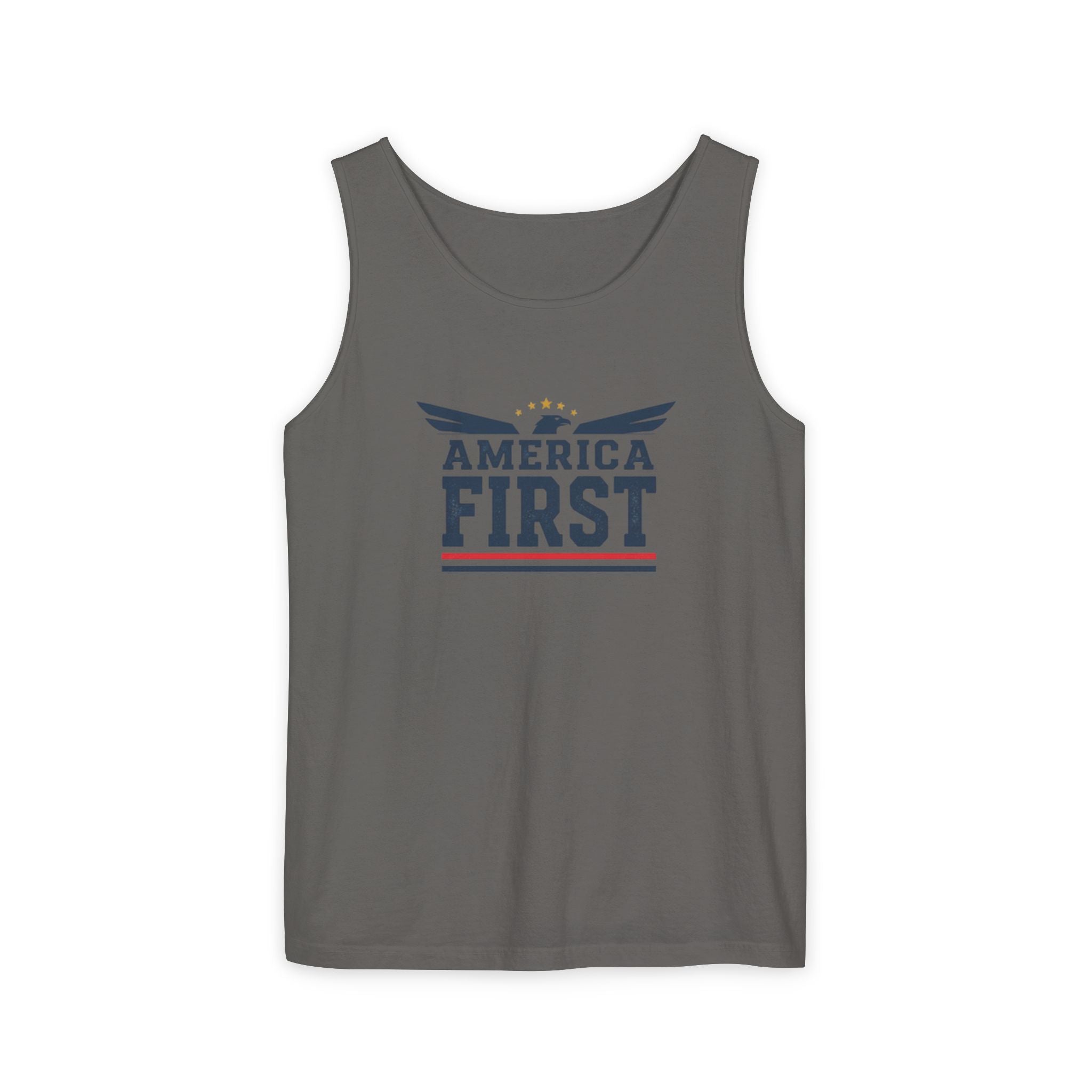 America First Tank Top — Patriotic USA Flag Graphic Sleeveless Tee