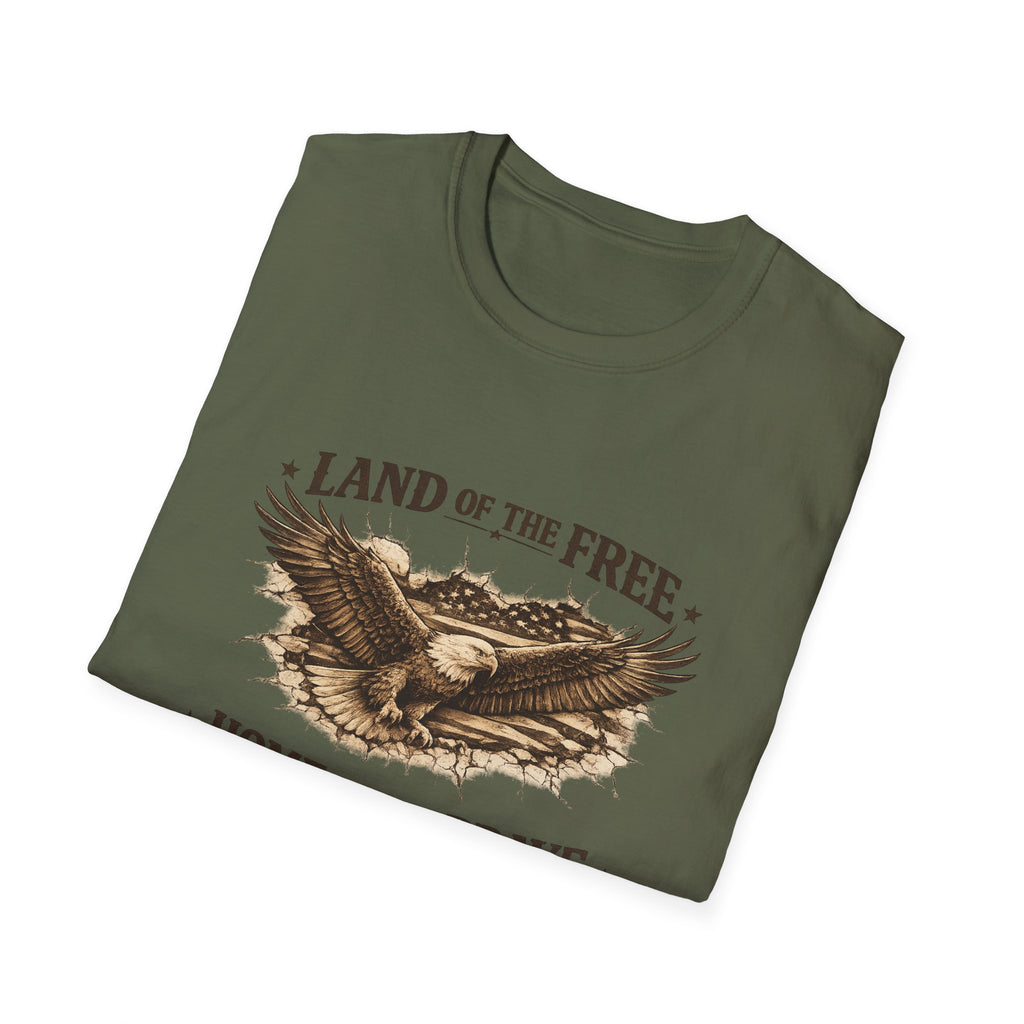 Patriotic Eagle T-Shirt — "Land of the Free, Home of the Brave"