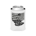 Can Cooler — "Guns Whiskey Beer & Liberty" Patriotic Outdoor Drink Koozie