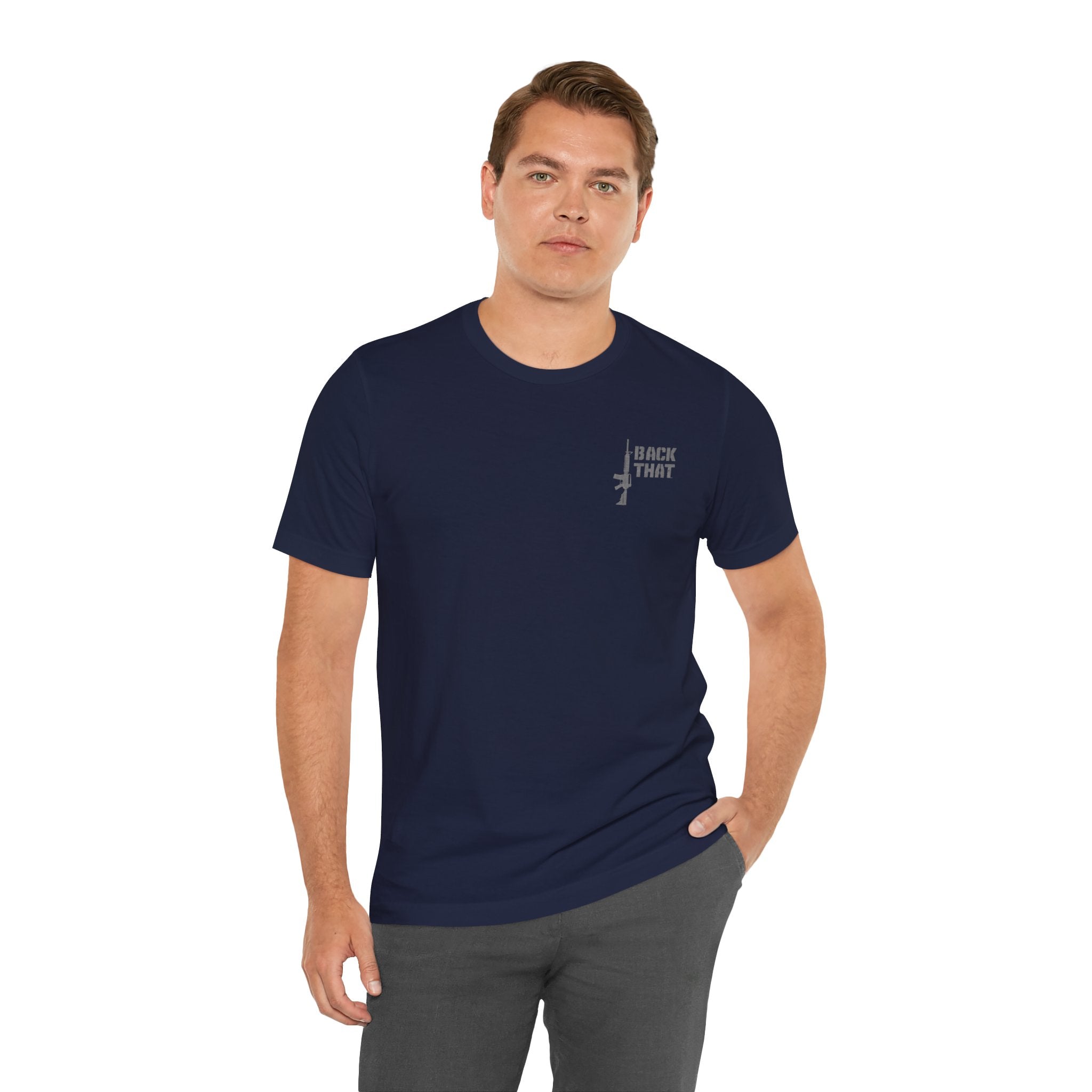 T-Shirt — "I Back That" Rifle Graphic Military-Inspired Tee