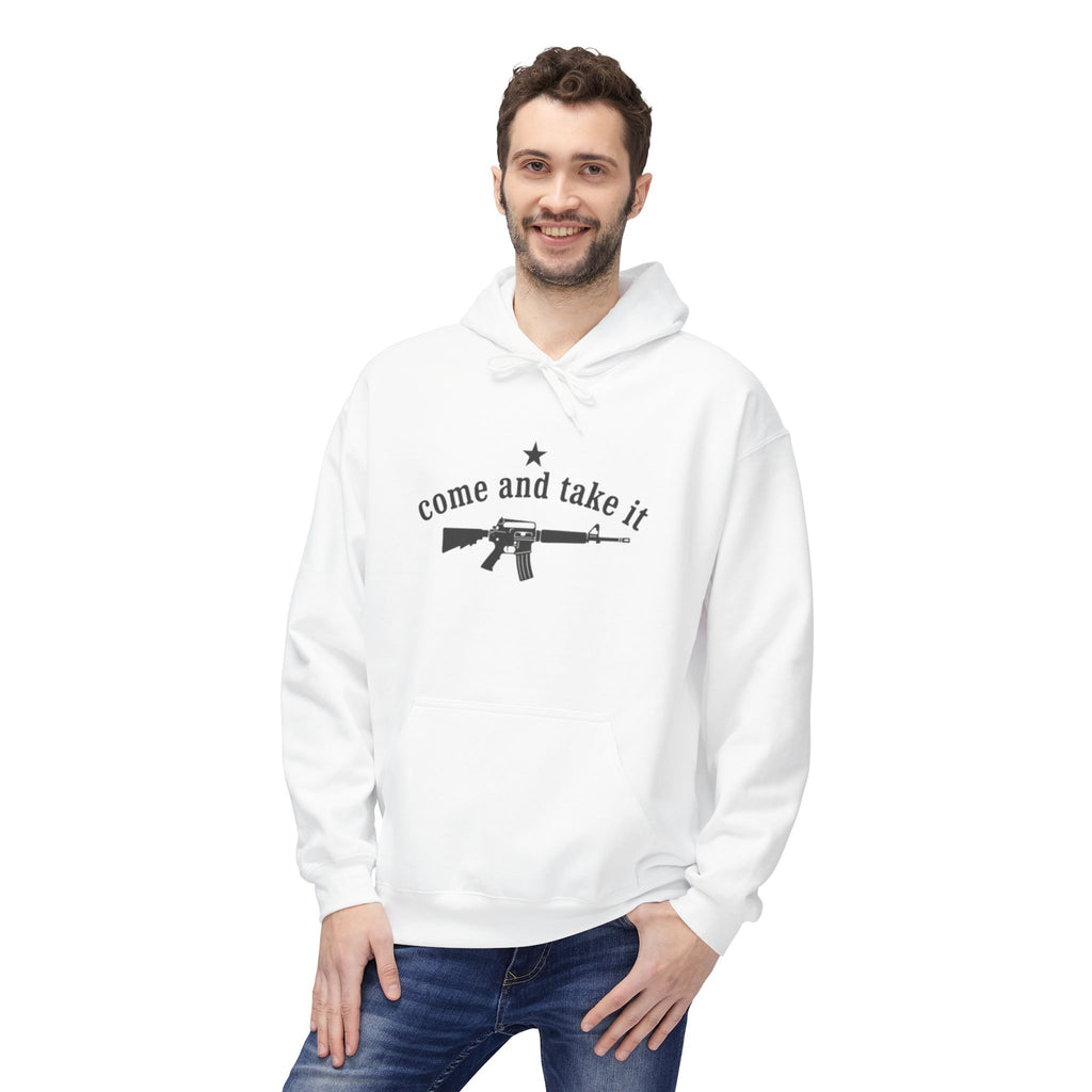 Patriotic "Come and Take It" Hoodie with American Flag - Pro-Second Amendment Pullover