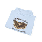 Patriotic Eagle Hoodie - "Land of the Free, Home of the Brave" Vintage American Sweatshirt