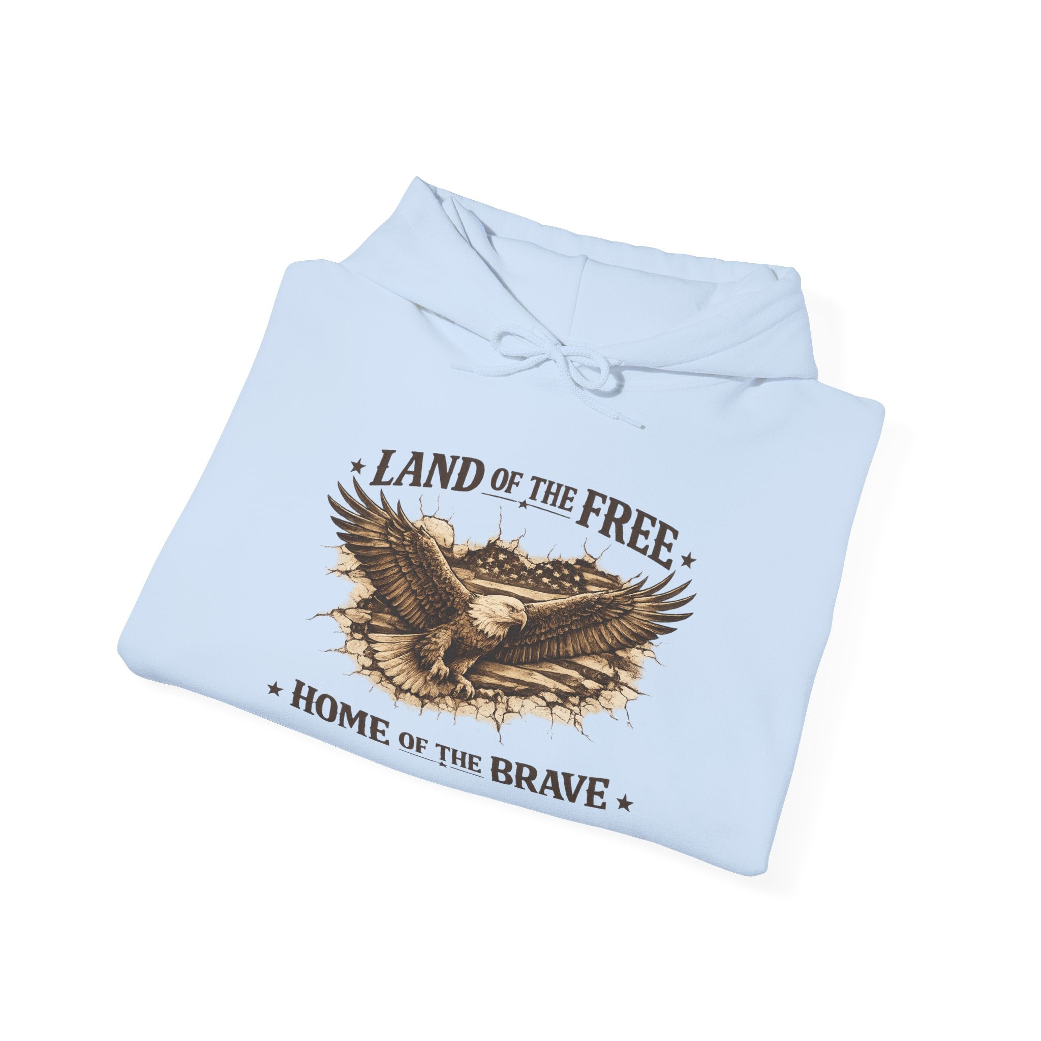 Patriotic Eagle Hoodie - "Land of the Free, Home of the Brave" Vintage American Sweatshirt