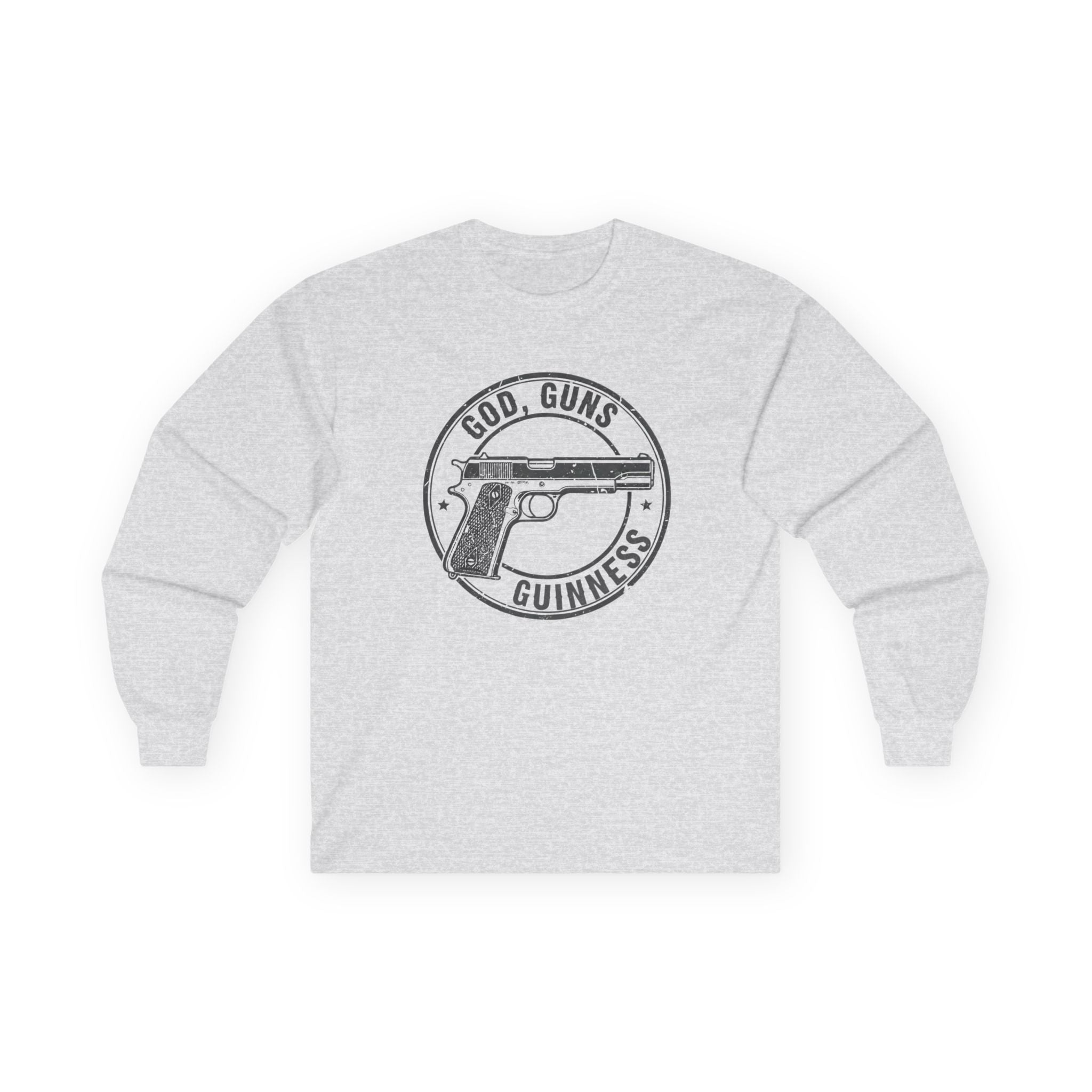 God Guns Guinness Graphic Long Sleeve Tee