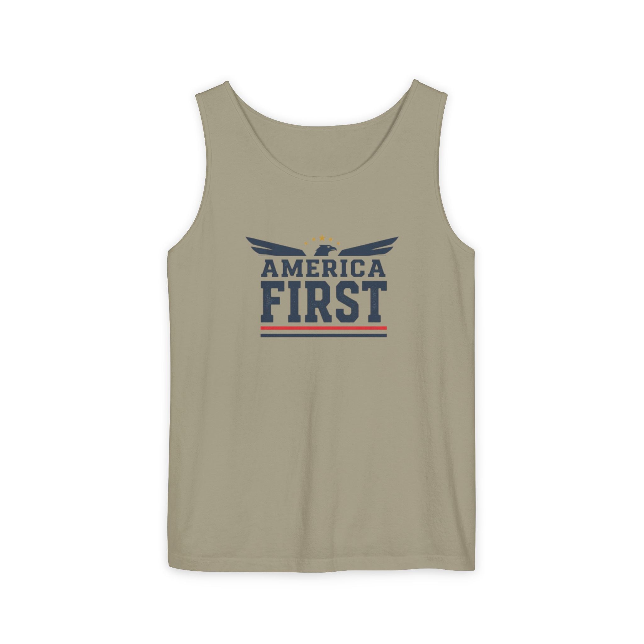 America First Tank Top — Patriotic USA Flag Graphic Sleeveless Tee