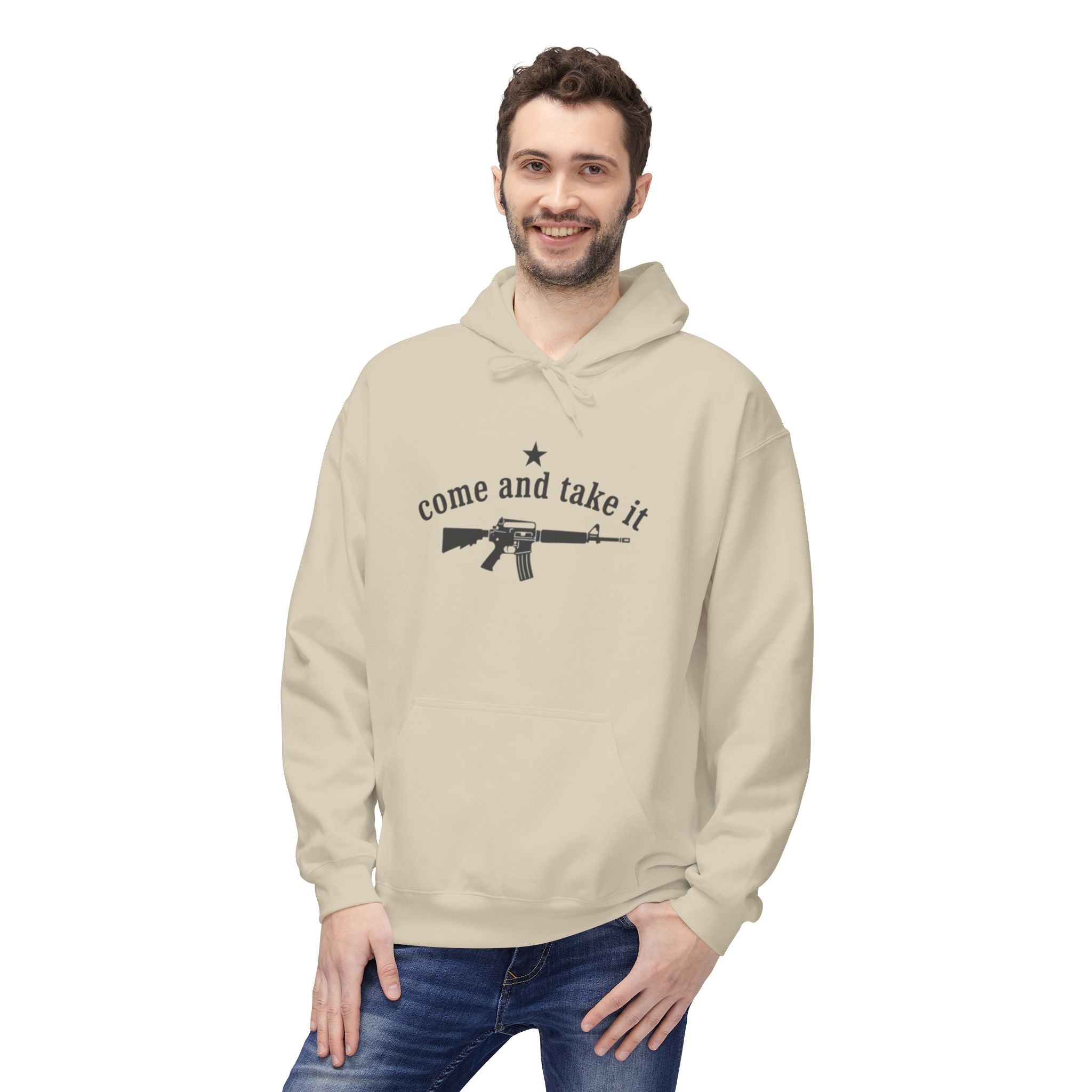 Patriotic "Come and Take It" Hoodie with American Flag - Pro-Second Amendment Pullover
