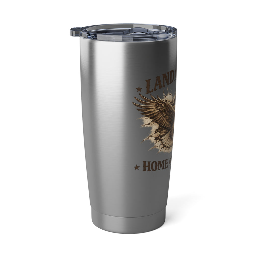 Patriotic Eagle 20oz Tumbler — "Land of the Free, Home of the Brave"
