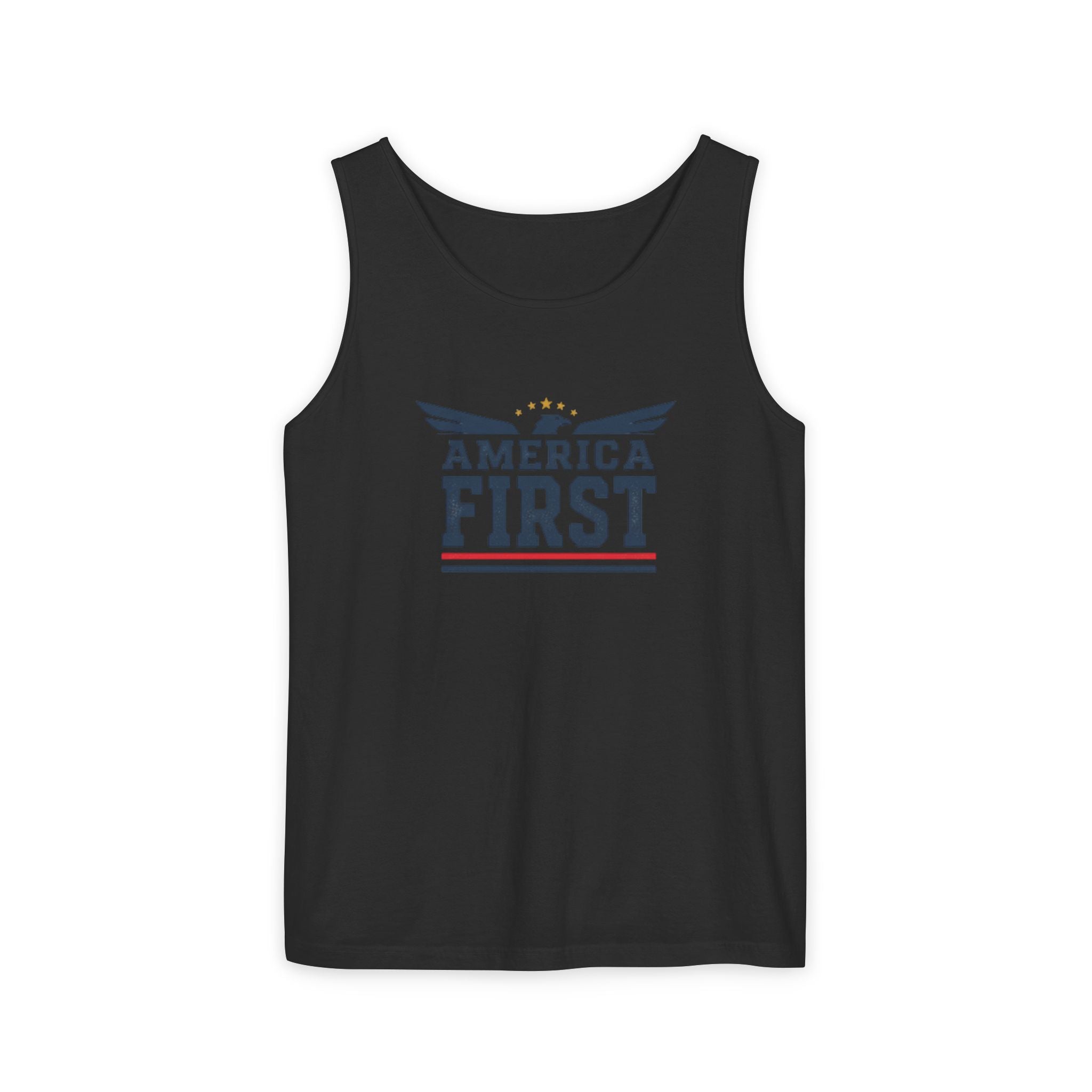 America First Tank Top — Patriotic USA Flag Graphic Sleeveless Tee
