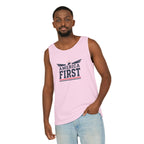 America First Tank Top — Patriotic USA Flag Graphic Sleeveless Tee