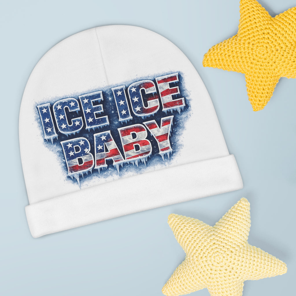 Baby Beanie — "Ice Ice Baby" Patriotic USA Infant Knit Cap