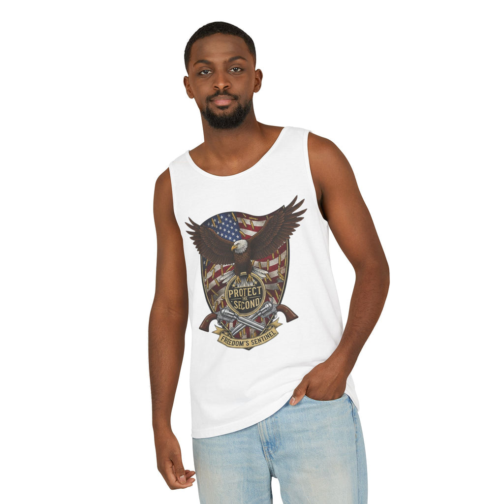Second Amendment Eagle Tank Top – Protect the Second Patriotic American Flag Design