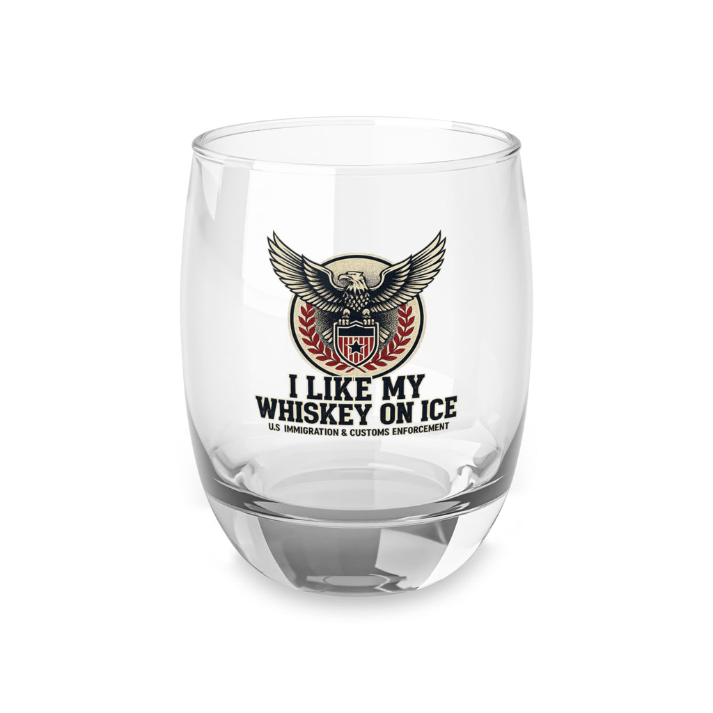 Whiskey Glass — "I Like My Whiskey On Ice" Eagle Shield Whiskey Glass | Law Enforcement Gift