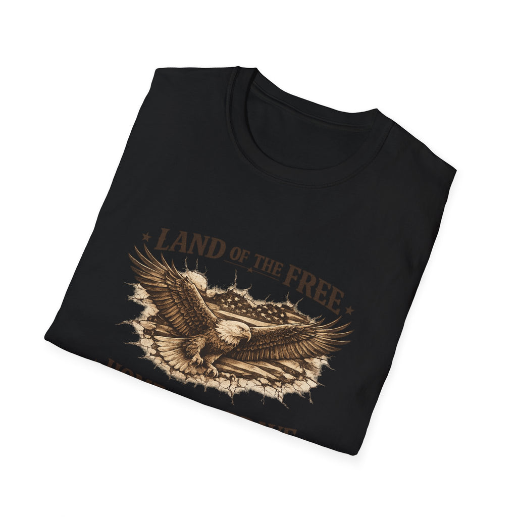 Patriotic Eagle T-Shirt — "Land of the Free, Home of the Brave"