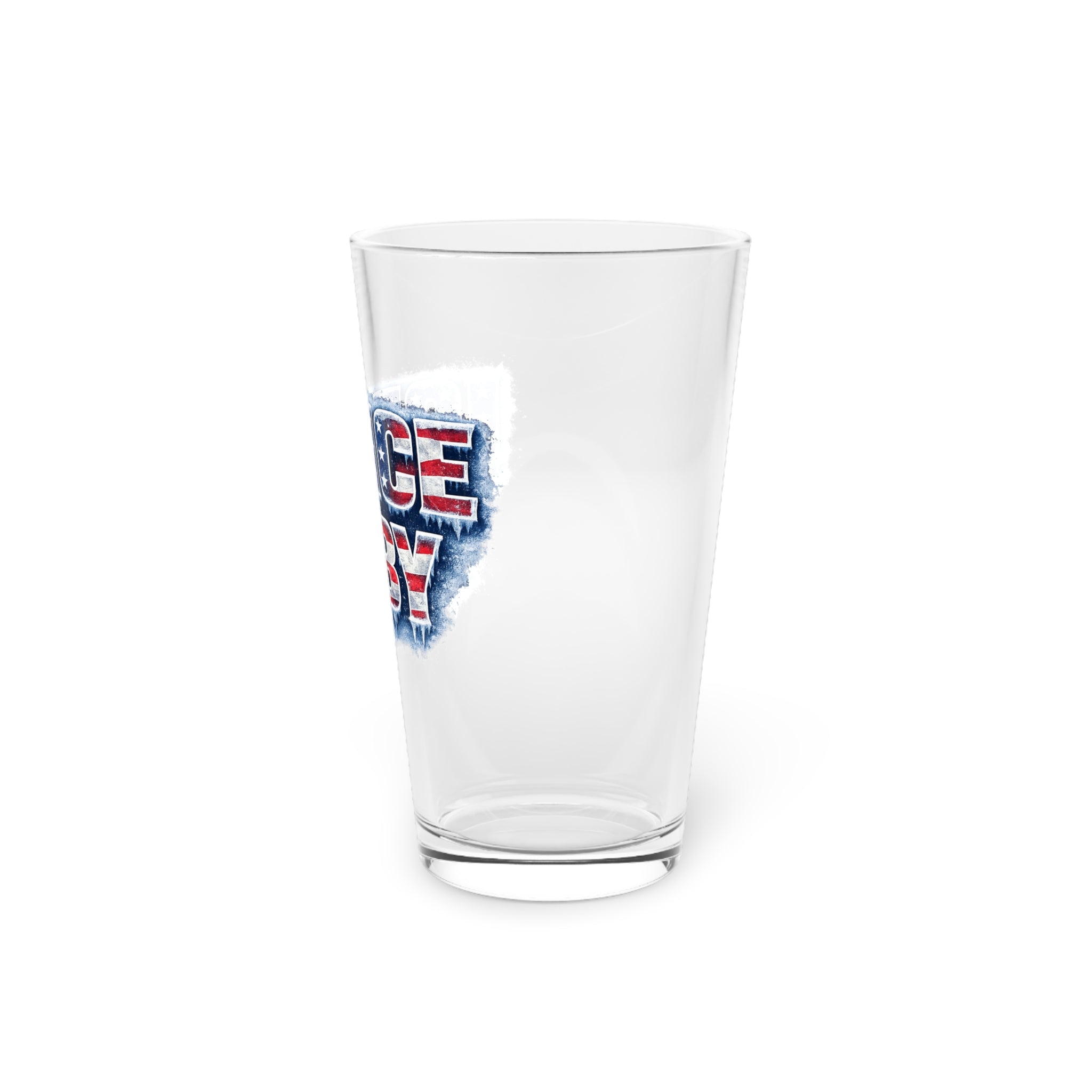 Pint Glass — "Ice Ice Baby" Retro Stars & Stripes Beer Glass (16 oz)