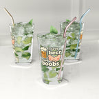 Pint Glass - "I Love Beer and Boobs" Funny 16oz Beer Glass