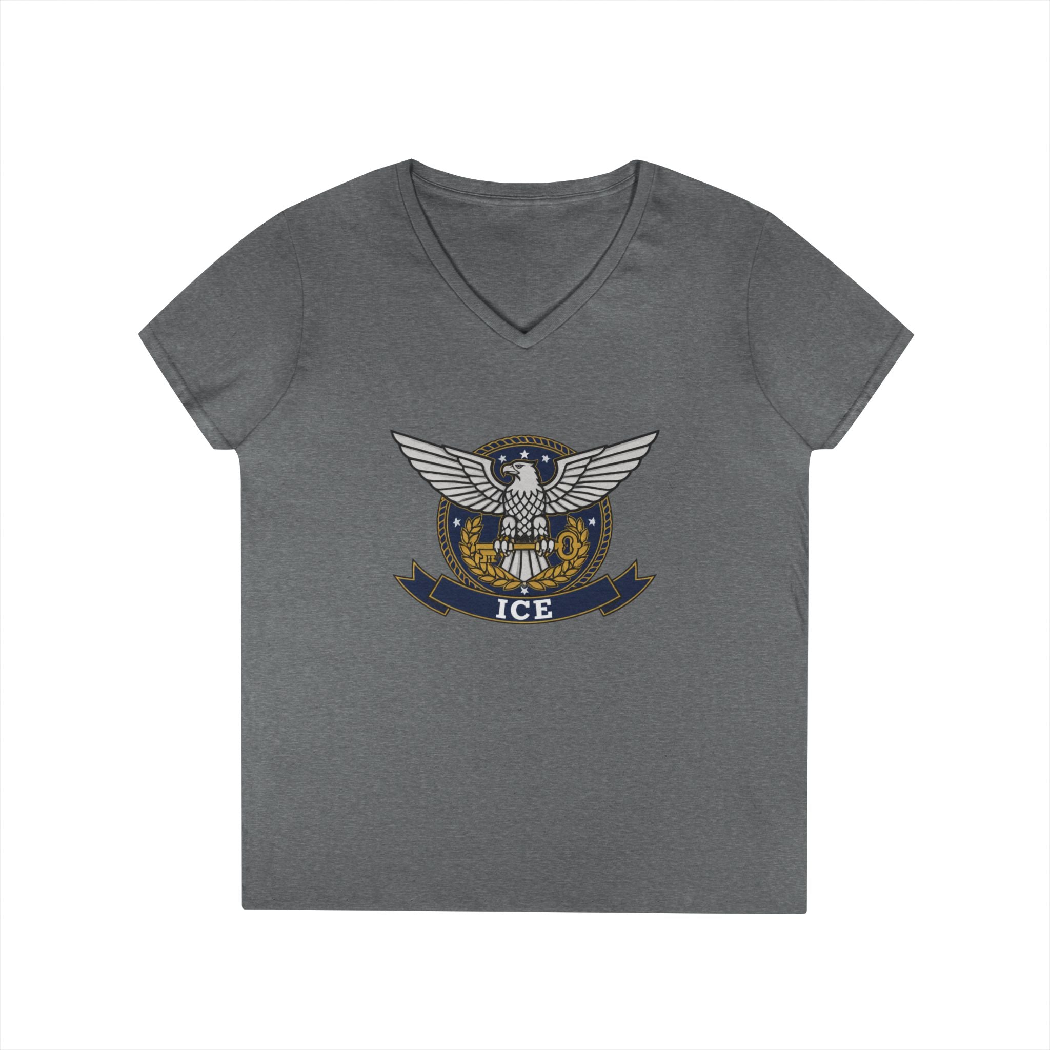 ICE Eagle Emblem Ladies' V-Neck T-Shirt