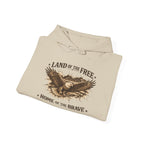 Patriotic Eagle Hoodie - "Land of the Free, Home of the Brave" Vintage American Sweatshirt