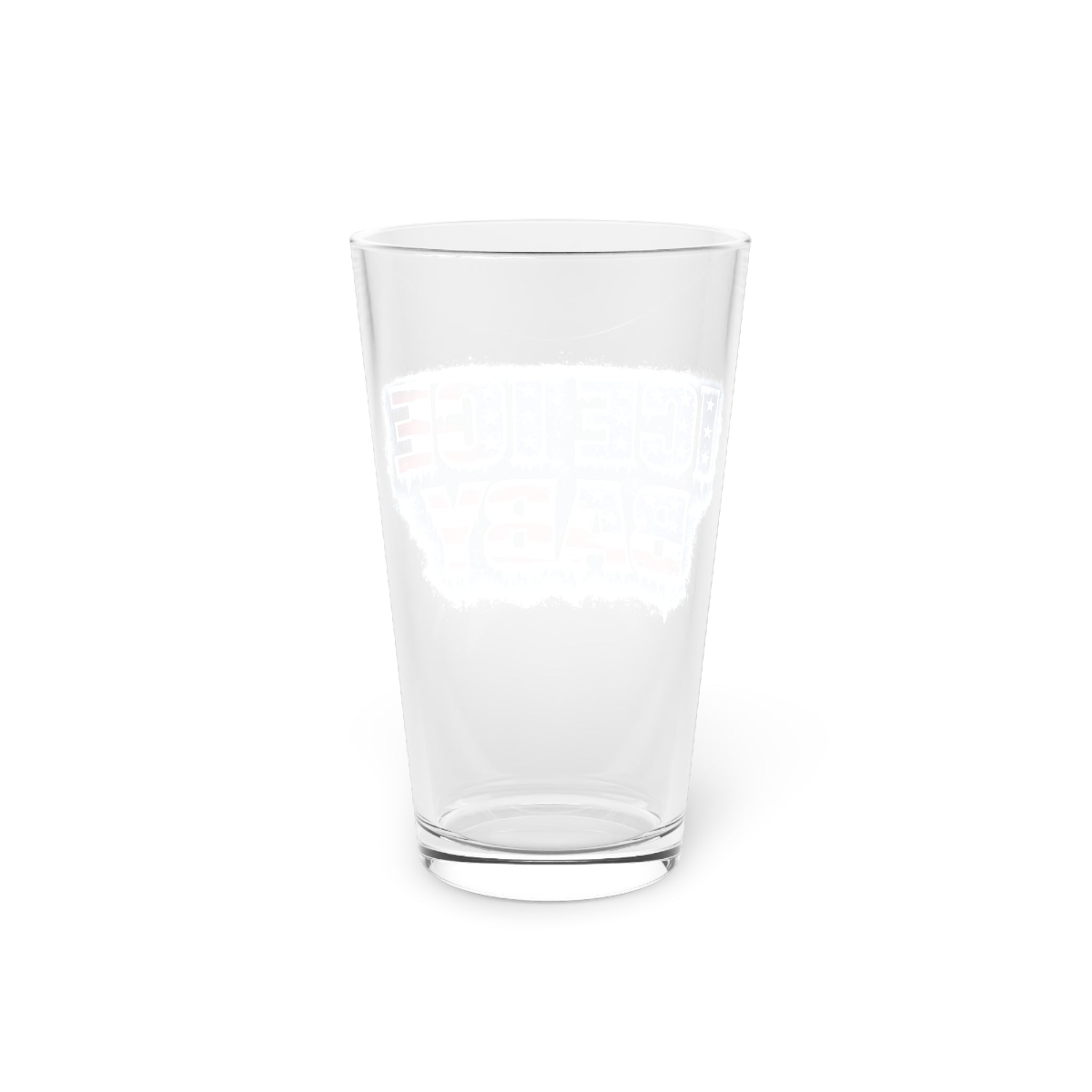 Pint Glass — "Ice Ice Baby" Retro Stars & Stripes Beer Glass (16 oz)