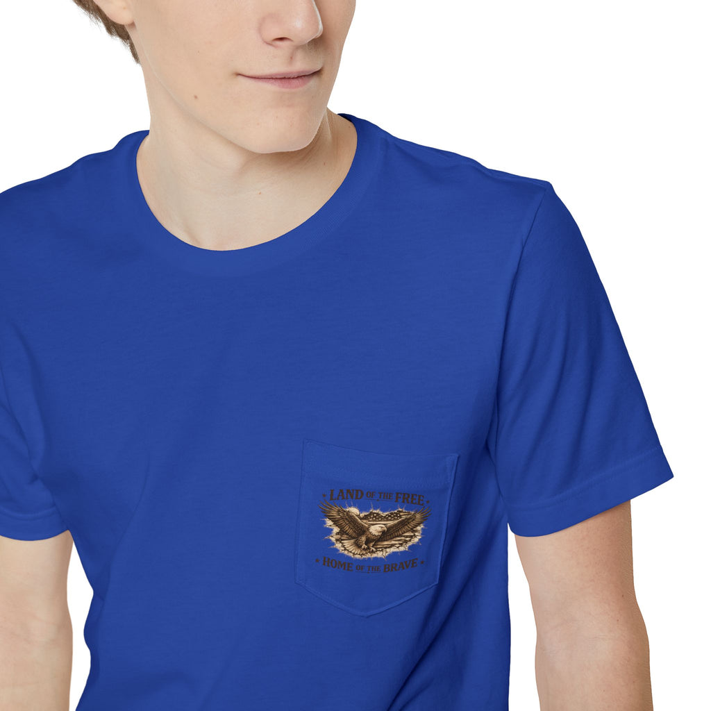 Pocket T-Shirt — 'Carpe Diem' Vintage Eagle Pocket Tee