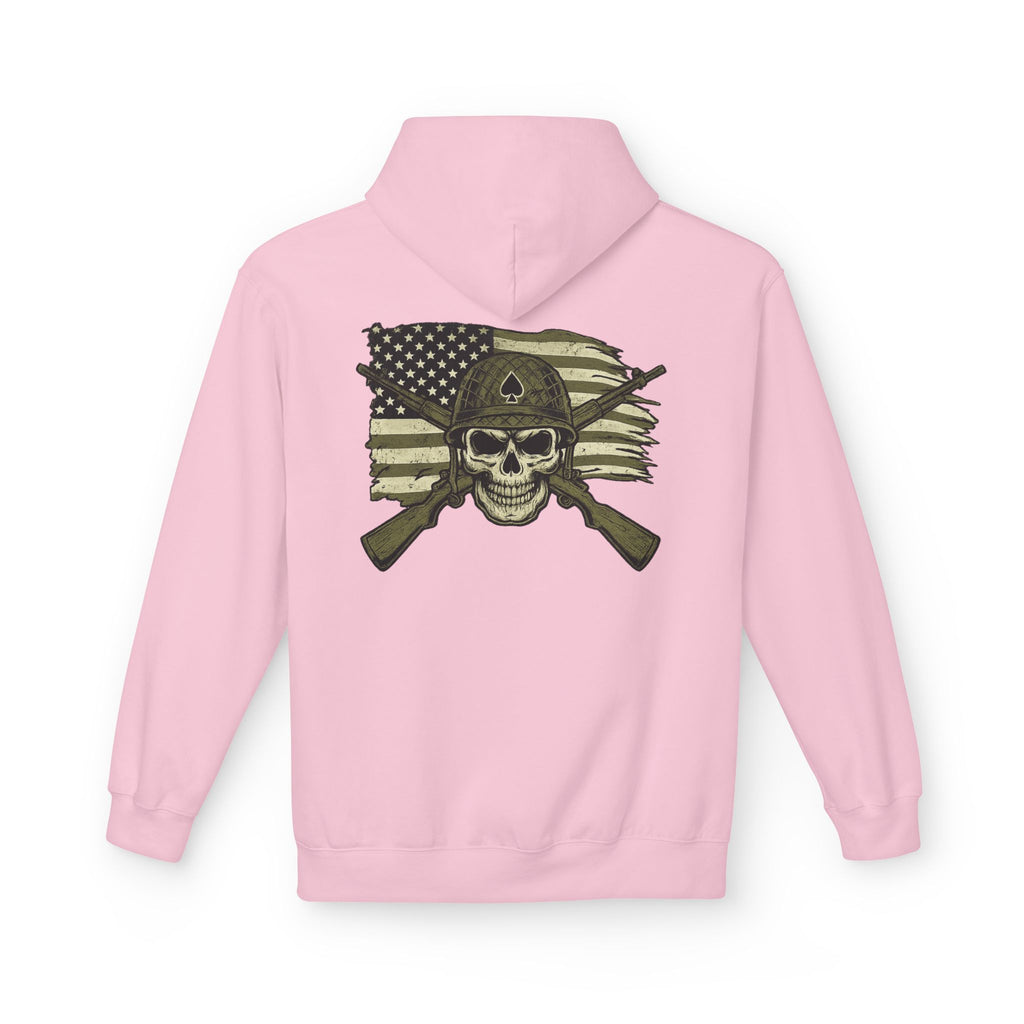 Skull & Cross Rifles American Flag Hoodie — Military Style Tactical Pullover