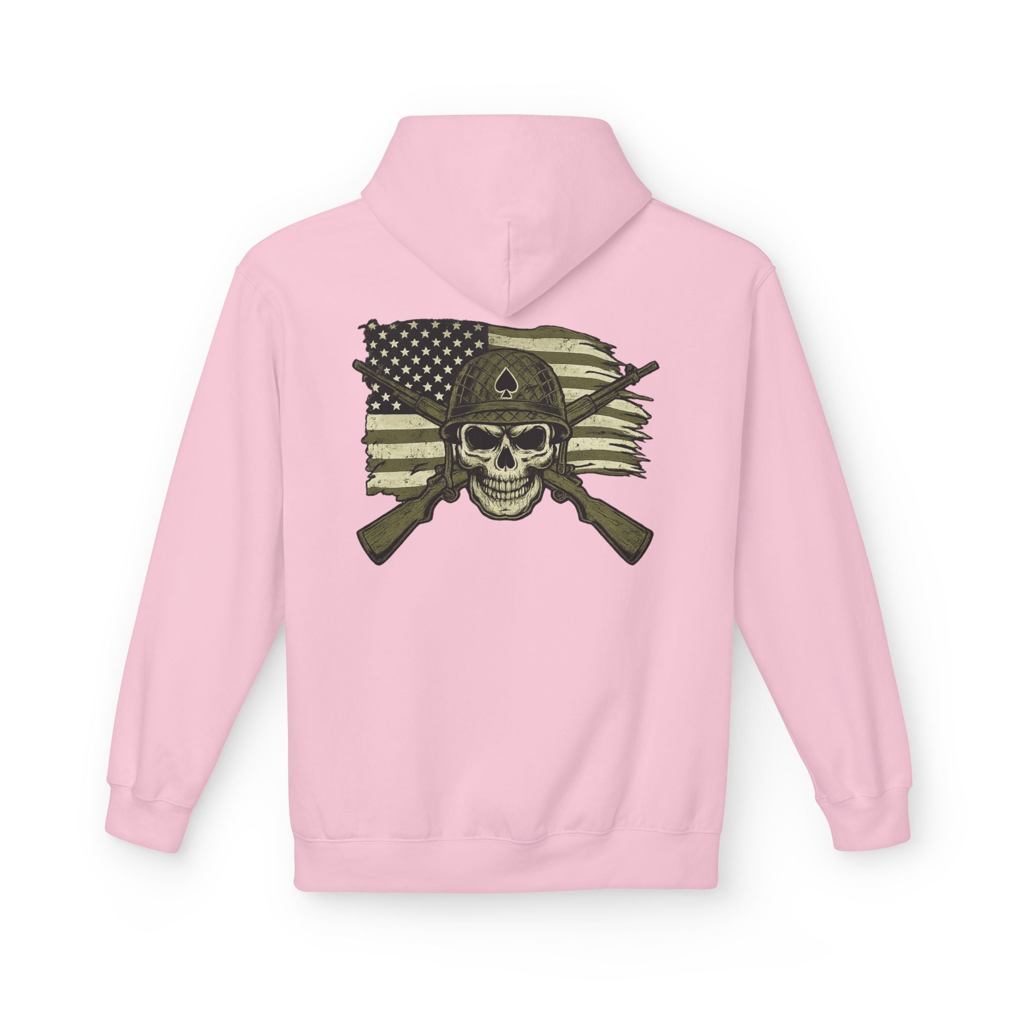 Skull & Cross Rifles American Flag Hoodie — Military Style Tactical Pullover