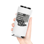 Can Cooler — "Guns Whiskey Beer & Liberty" Patriotic Outdoor Drink Koozie