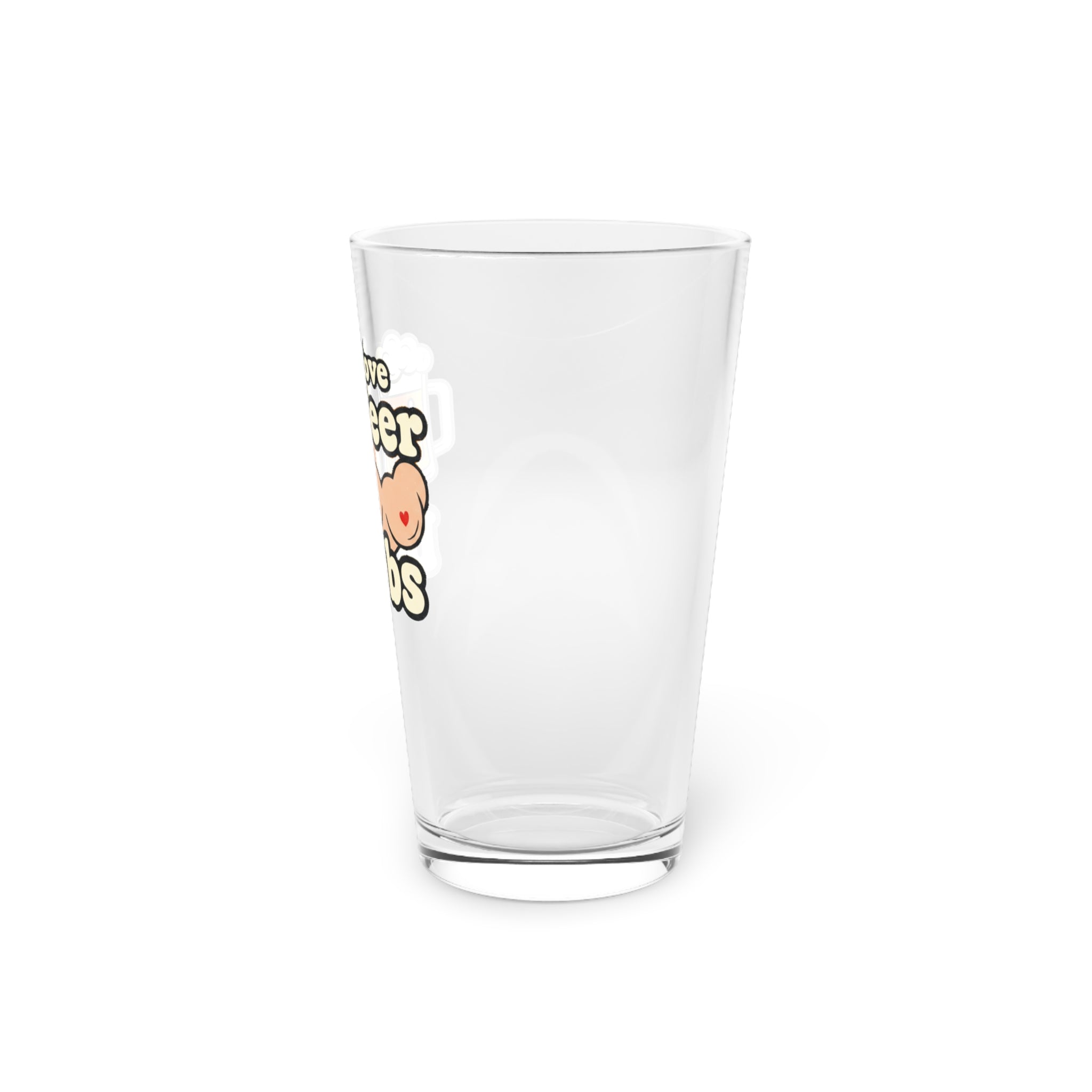 Pint Glass - "I Love Beer and Boobs" Funny 16oz Beer Glass