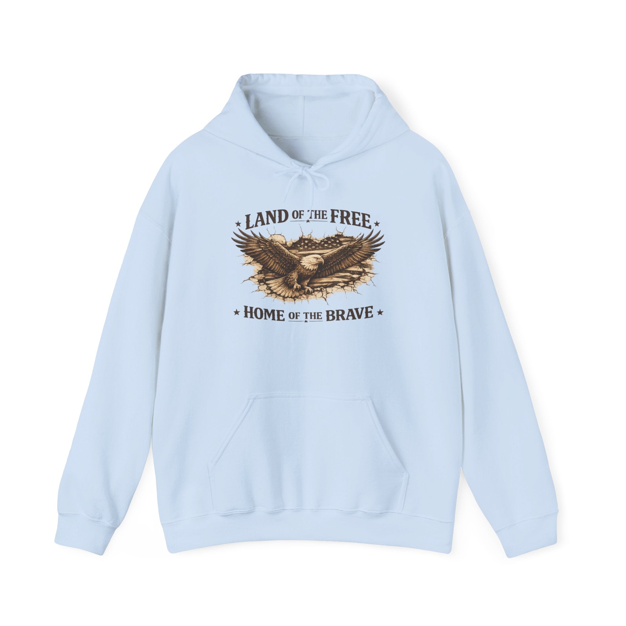 Patriotic Eagle Hoodie - "Land of the Free, Home of the Brave" Vintage American Sweatshirt