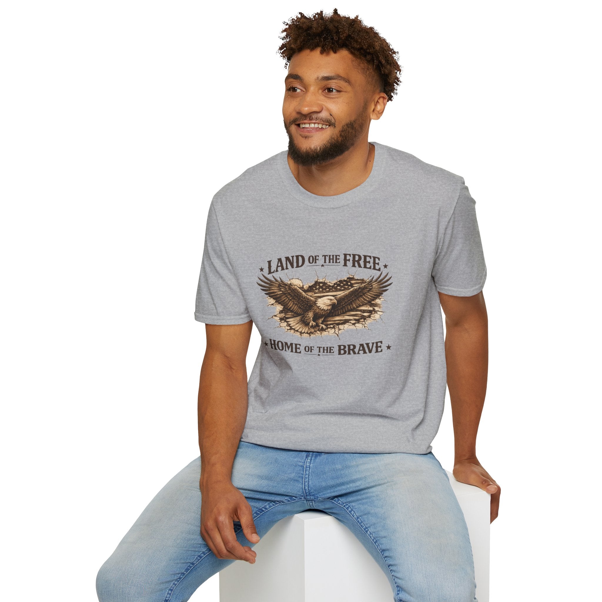 Patriotic Eagle T-Shirt — "Land of the Free, Home of the Brave"