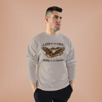 Patriotic Eagle Crewneck Sweatshirt — "Land of the Free, Home of the Brave"