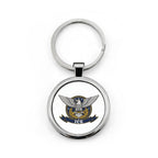 ICE Emblem Round Stainless Steel Keychain — Law Enforcement Badge Keyring