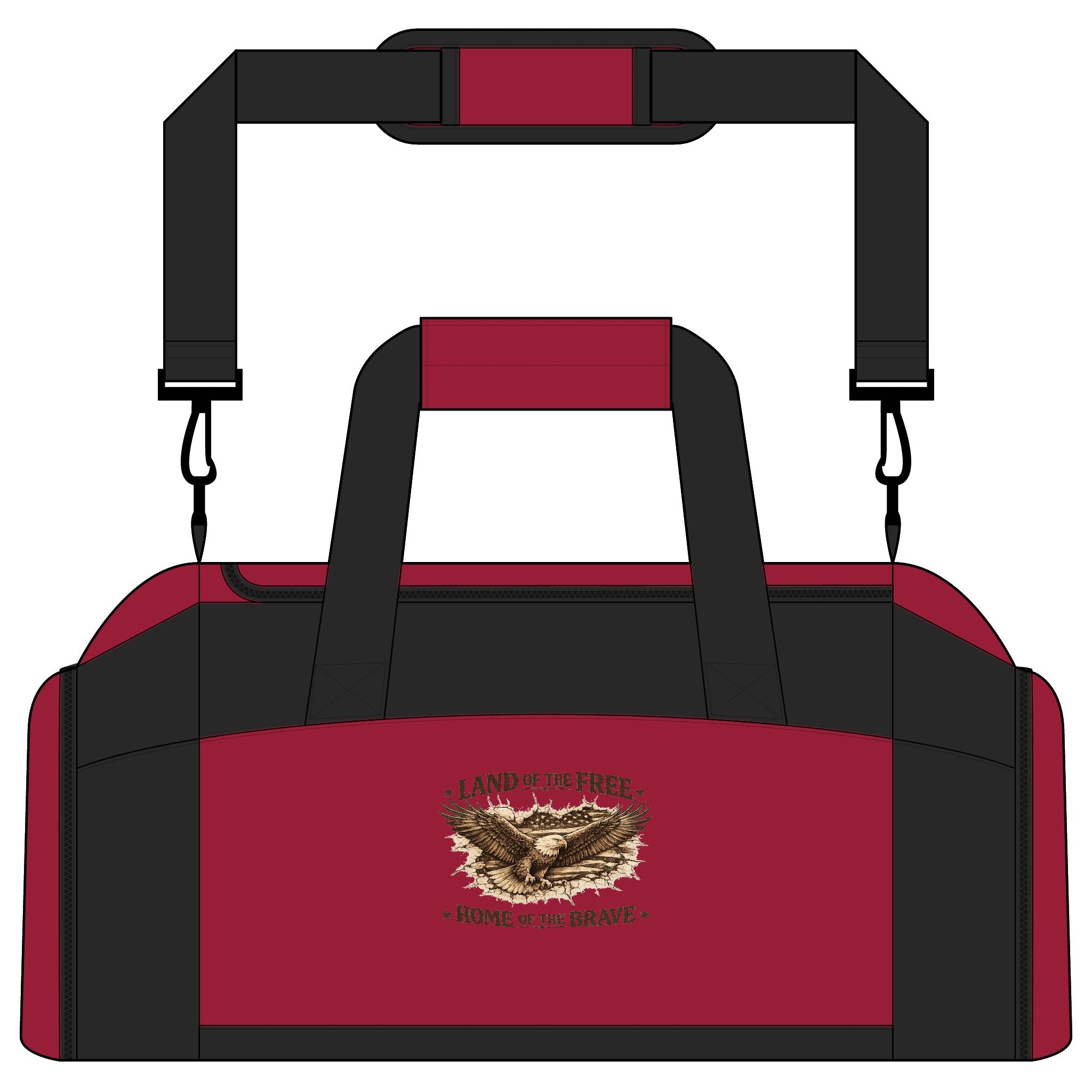 Patriotic Gym Bag — "Land of the Free, Home of the Brave" Duffle