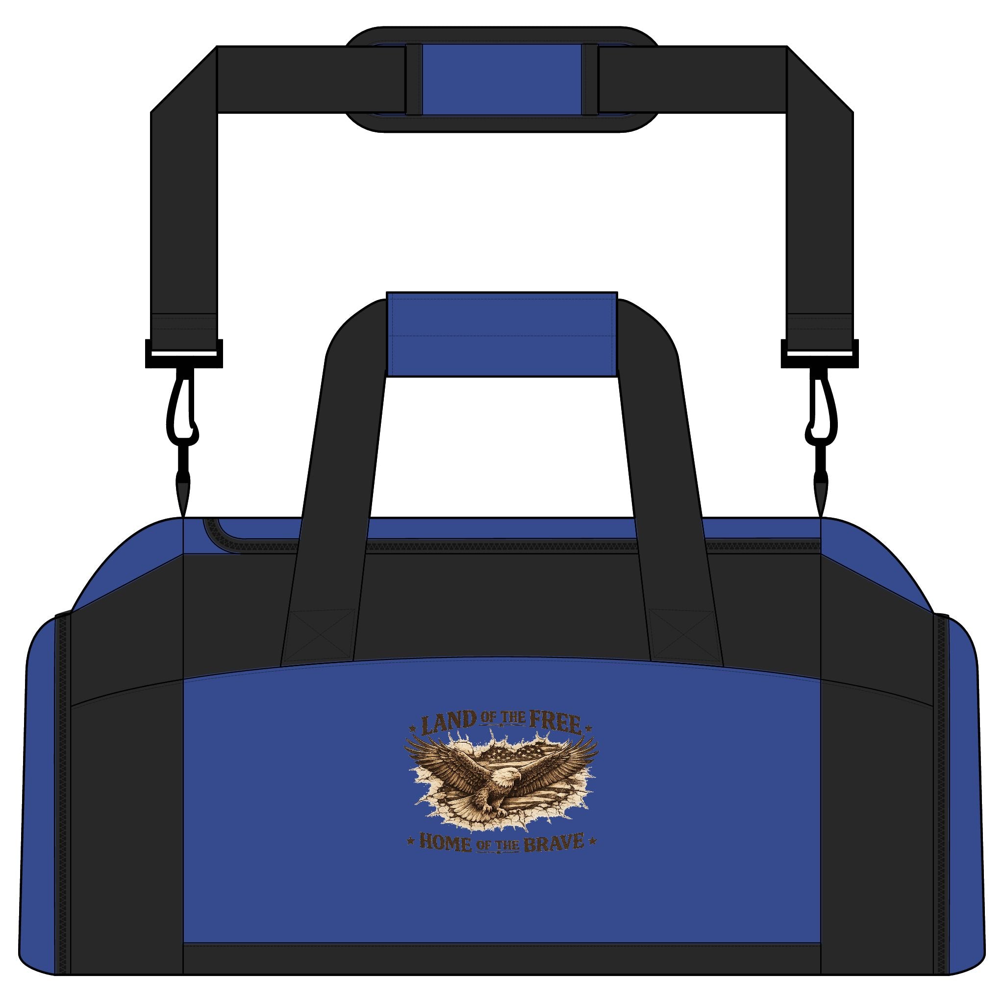 Patriotic Gym Bag — "Land of the Free, Home of the Brave" Duffle