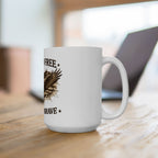 Patriotic Eagle Mug - "Land of the Free, Home of the Brave" Ceramic Coffee Cup (11oz/15oz)