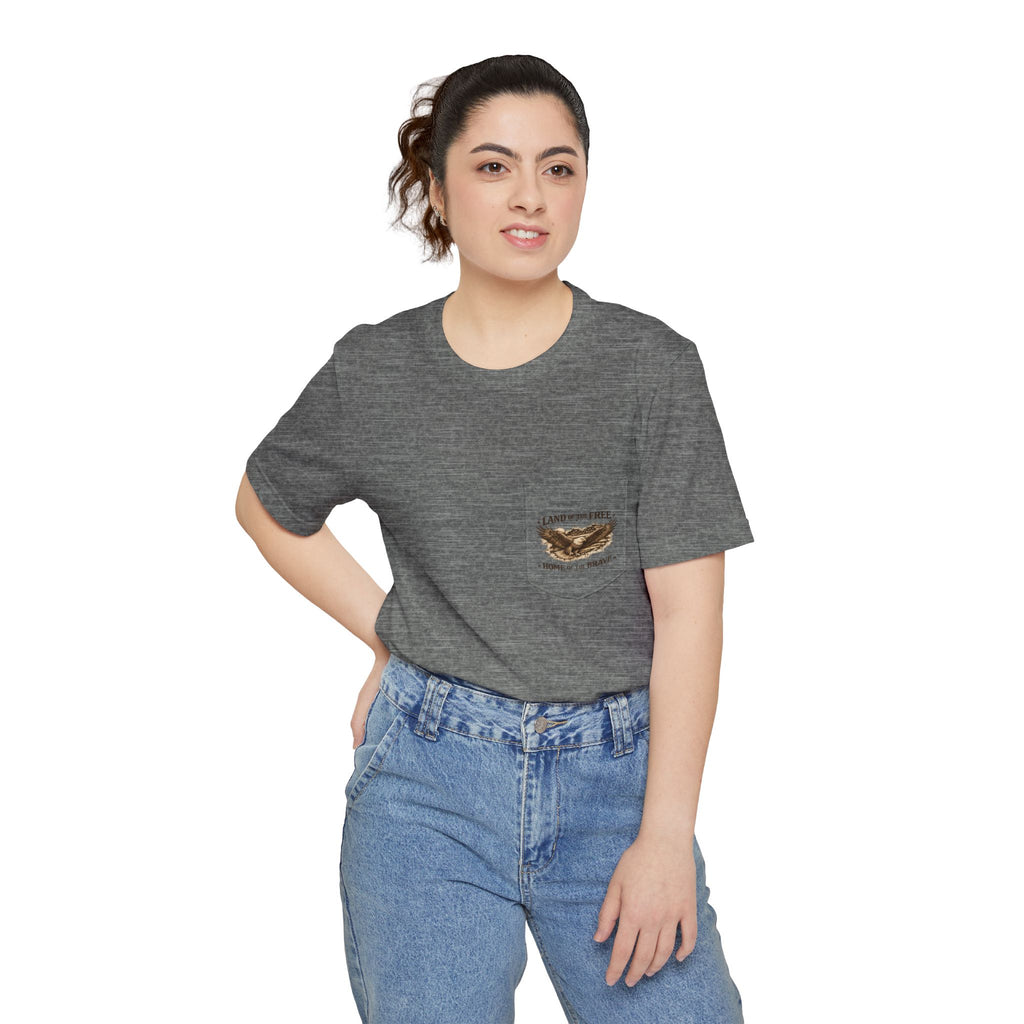 Pocket T-Shirt — 'Carpe Diem' Vintage Eagle Pocket Tee